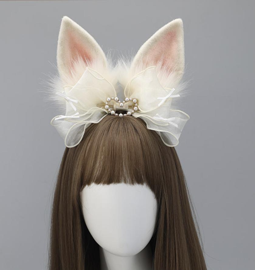 Rabbit Plush Ears Hair Lace Cosplay Accessories 20594:284868