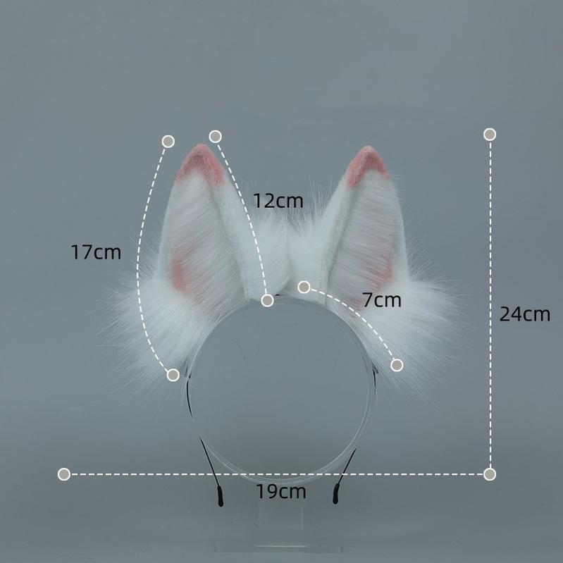 Furry Accessories Ears Hairband White Fox Kigurumi Accessories