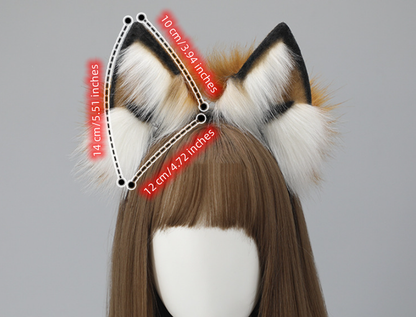 Cute Plush Red Fox Ears Hair Band Electronic Plush Accessory