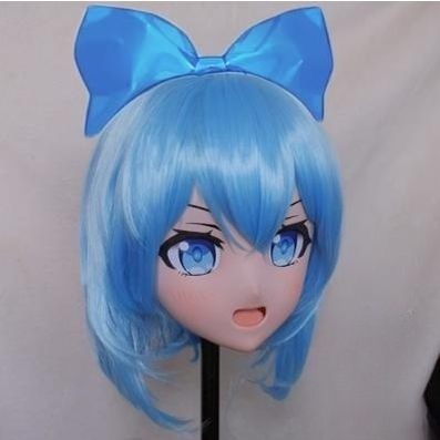 Blue Short Length Wig Anime Face Cosplay Kigurumi Mask 19096:276588