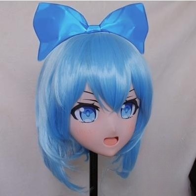 Blue Short Length Wig Anime Face Cosplay Kigurumi Mask
