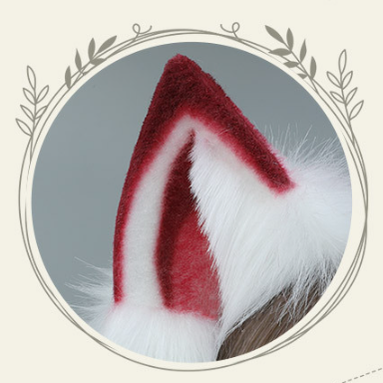 Plush Burgundy Fox Ears Hairband Kawaii Kigurumi Accessory