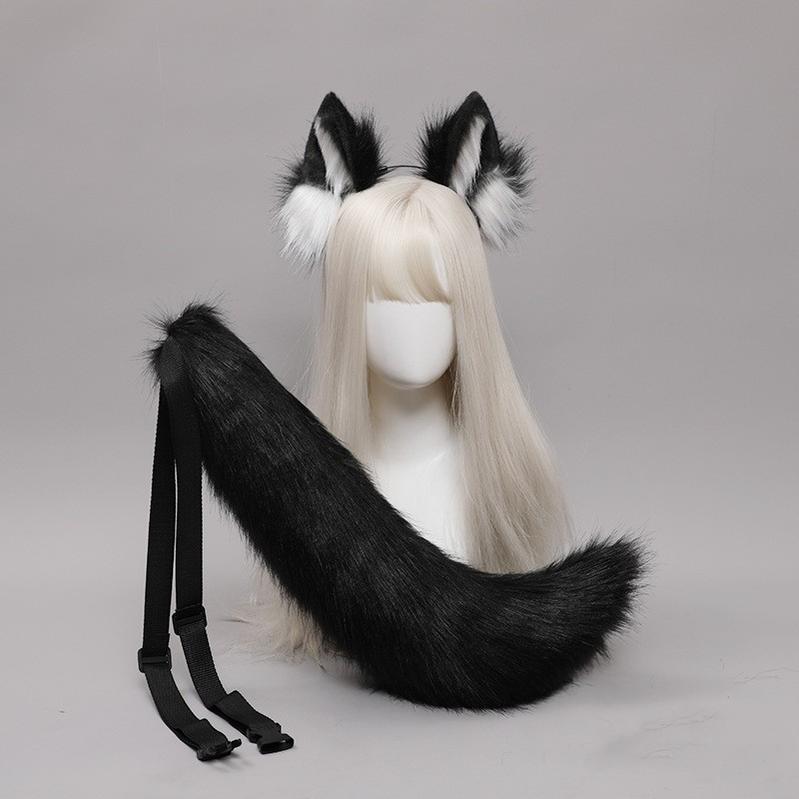 Hand-made Waist Decoration Animal Tail Set Wolf Ear Headwear