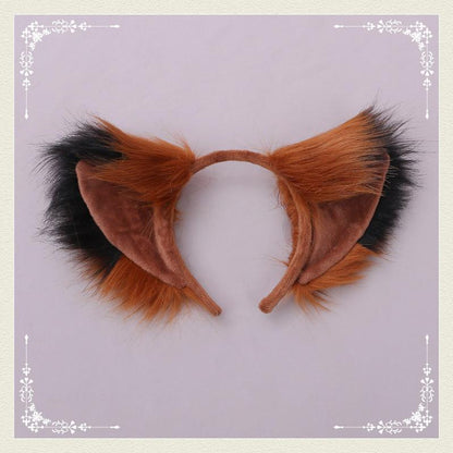 Cute Furry Fox Ear Headband - Japanese Kawaii Cosplay Accessory 20644:285558