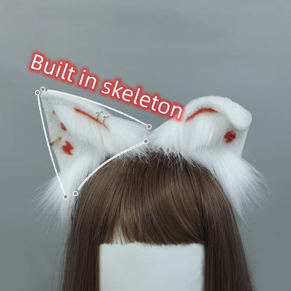 Soft Plush Simulated Plush Snow Fox Ear and Tail Set