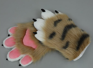 Handcrafted Plush Tiger Paw Gloves for Cosplay and Animal Accessory