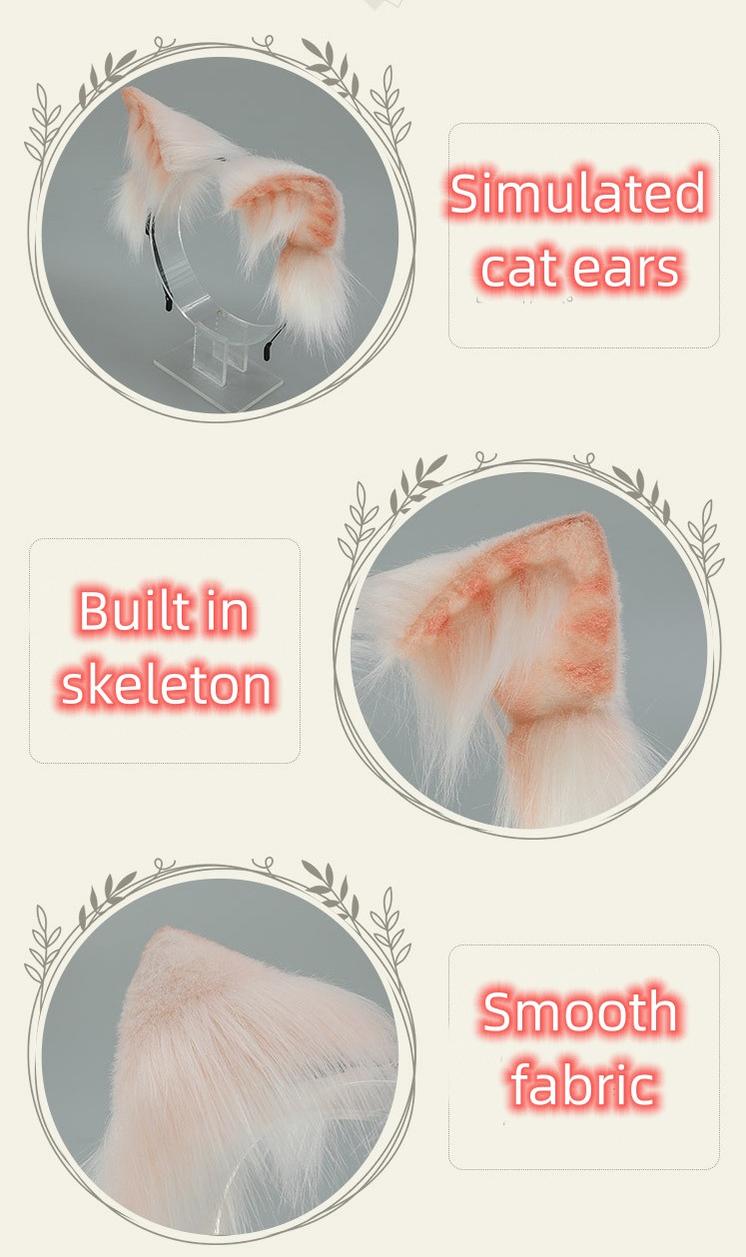 Japanese Style Handmade Simulated Cat Ear Multi-color Hairband