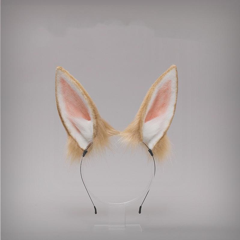 Handmade Furry Lolita Rabbit Ears Headband - Cute JK Style Accessory