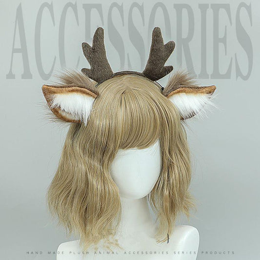 Handmade Christmas Kawaii Plush Reindeer Headdress