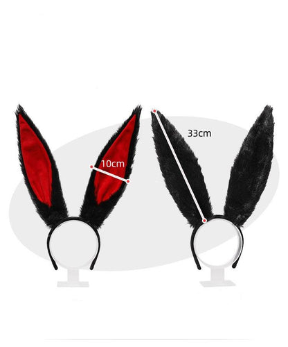 Adjustable Long Rabbit Ears Headband - Cute Bunny Kigurumi Accessory