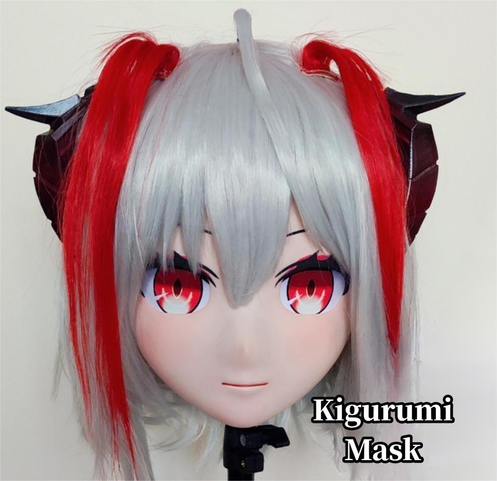 Silver And Red Wig Female Full Kigurumi Mask (3) 19116:290226 (3) 19116:290226