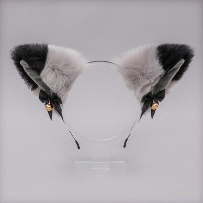 Soft Plush Cat Ear Bell Bow Cosplay Headdress