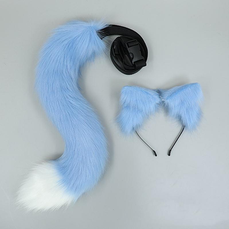 Realistic Plush Furry Hairband Animal Ears Tail Set