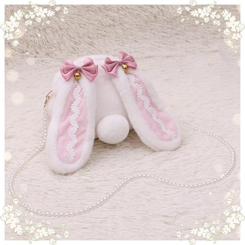 Furry Rice Cake Rabbit Sling Bag - Cute Animal Accessory 20640:285490