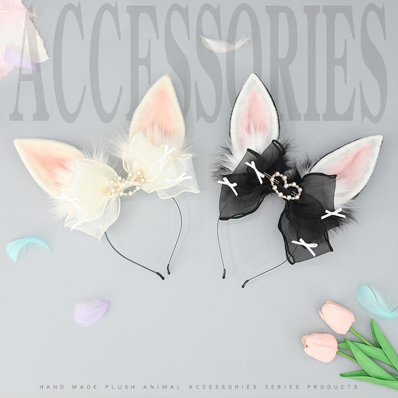 Rabbit Plush Ears Hair Lace Cosplay Accessories 20594:284864