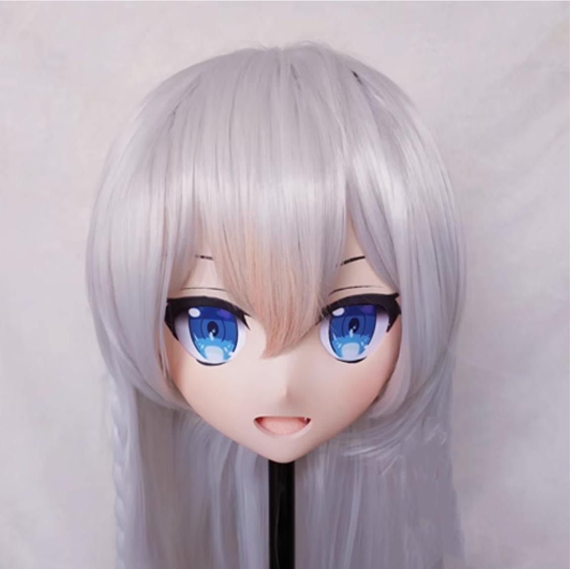 Long Sliver Hair Vtuber Cosplay Kigurumi Mask (3) 19110:277270