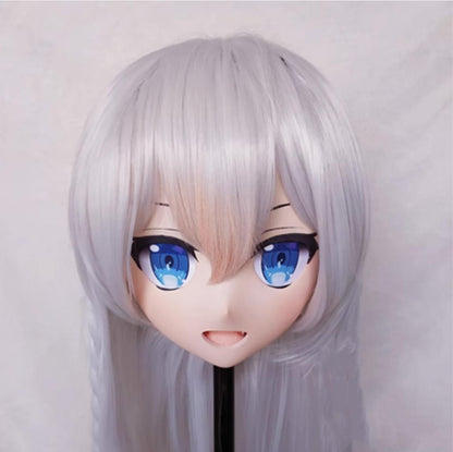 Long Sliver Hair Vtuber Cosplay Kigurumi Mask (3) 19110:277270