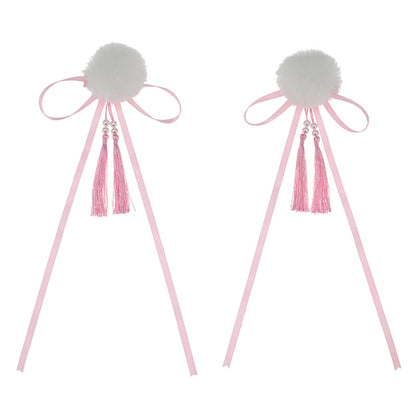 Hanfu and Lolita-inspired Hair Clips Fur Ball Hairpins