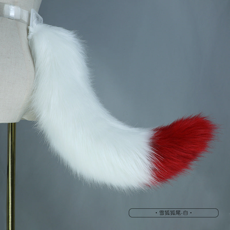 Soft Plush Simulated Plush Snow Fox Ear and Tail Set