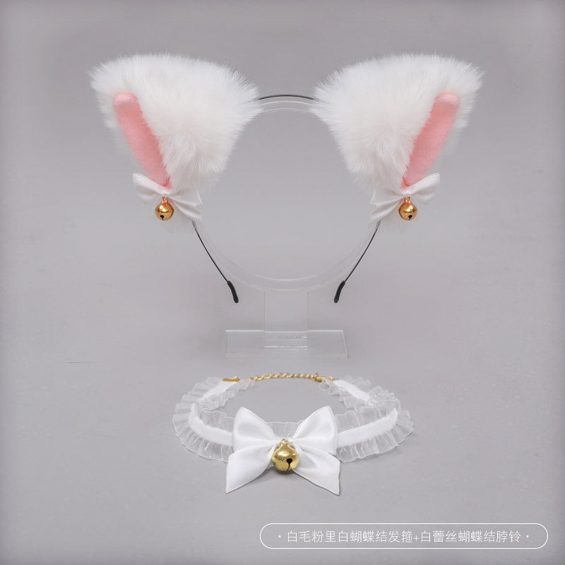 Animal Ears Hairband Kigurumi Accessories Bow Bell Necklace