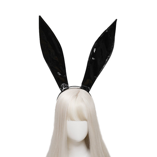 Handmade Faux Leather Rabbit Ears Headband