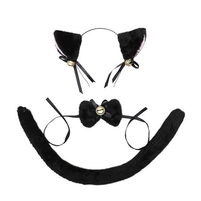 Cat Ear Headband Accessory and Cat Tail Plush Set