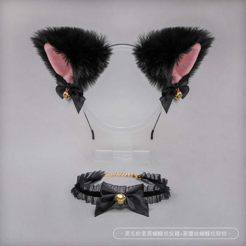 Animal Ears Hairband Kigurumi Accessories Bow Bell Necklace