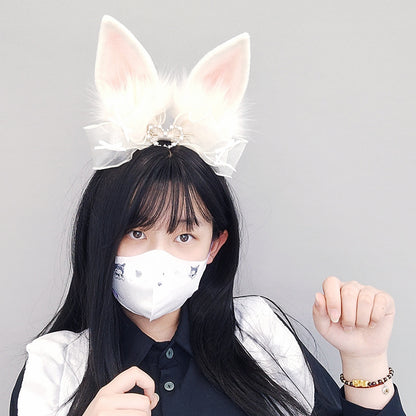 Rabbit Plush Ears Hair Lace Cosplay Accessories 20594:284856