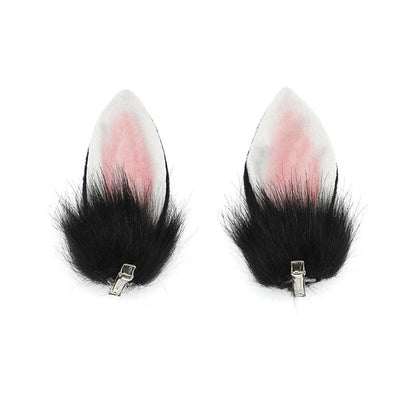 Tsukino Usagi Realistic Furry Rabbit Ears Plush Hair Clips