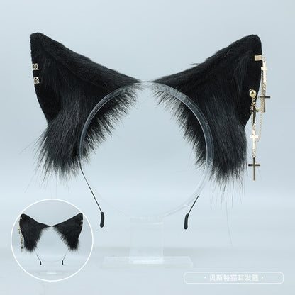 Handcrafted Realistic Cat Ear Hairband Cute JK Lolita Headpiece