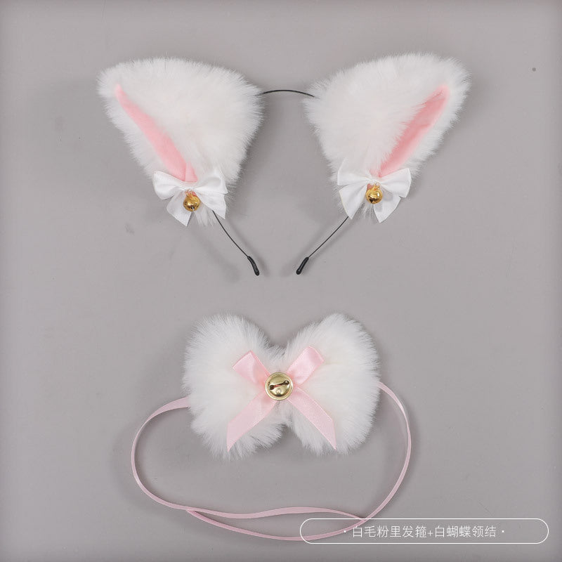 Animal Ears Hairband Kigurumi Accessories Bow Bell Necklace