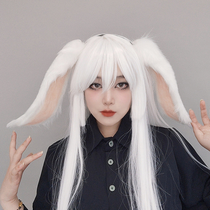 Handmade Realistic Lop Rabbits Plush Animal Ears Hairband 20614:285116