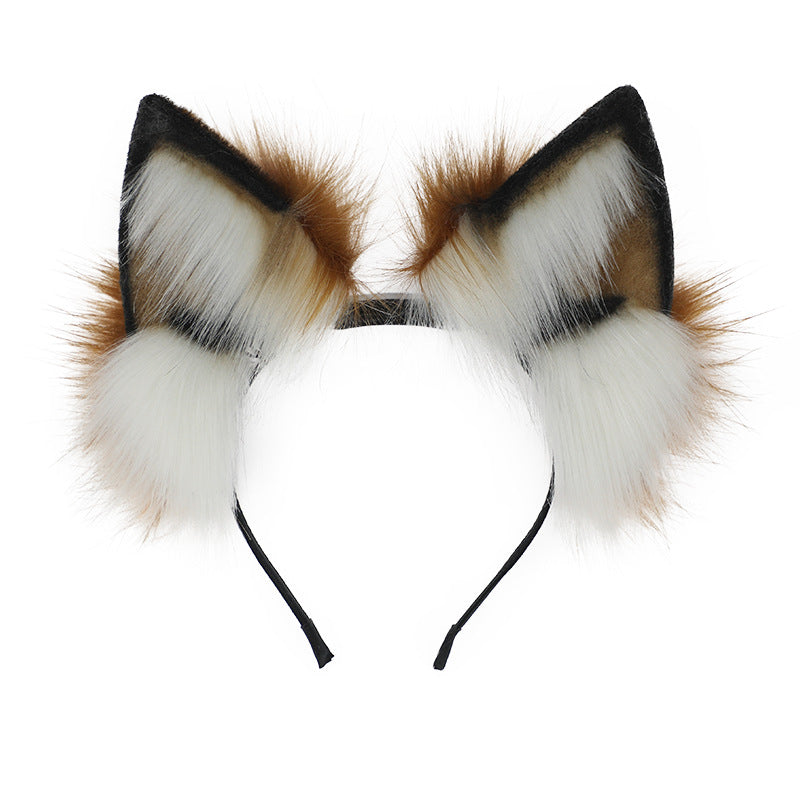 Cute Plush Red Fox Ears Hair Band Electronic Plush Accessory