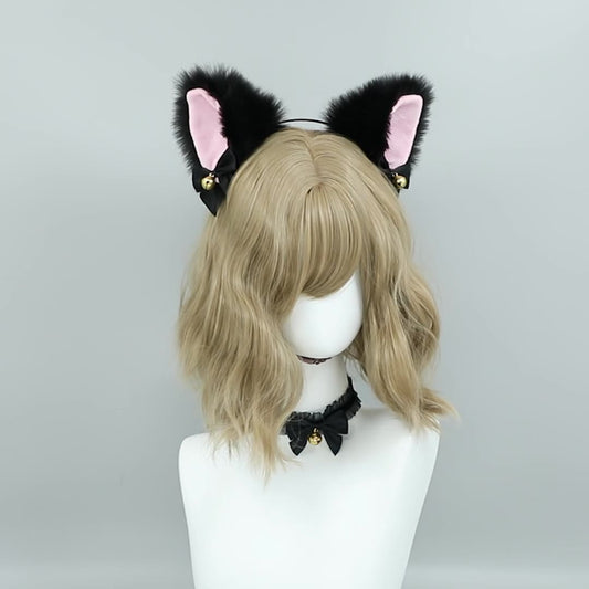 Animal Ears Hairband Kigurumi Accessories Bow Bell Necklace