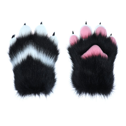 Furry Animal Craws Pink Paw Soft Realistic Performance Cosplay Props