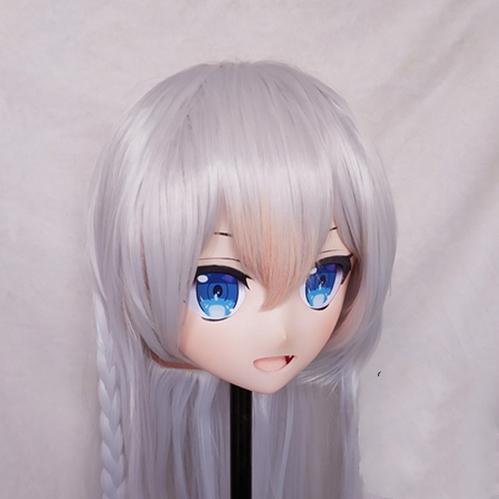 Long Sliver Hair Vtuber Cosplay Kigurumi Mask 19110:277272