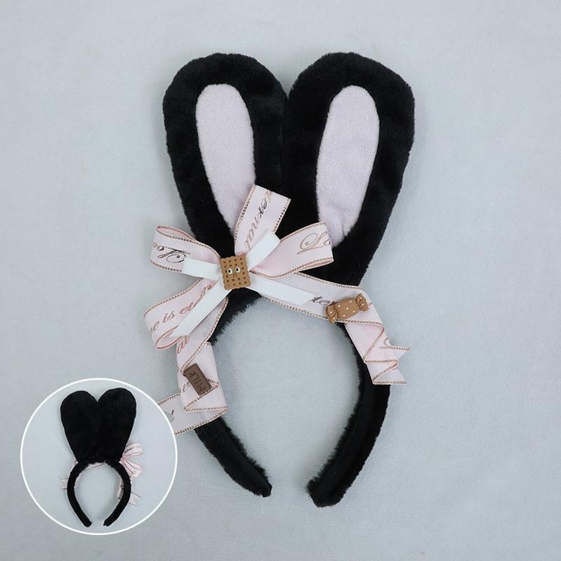 Handmade Chocolate Furry Rabbit Ears Hairband Accessories 20590:284826