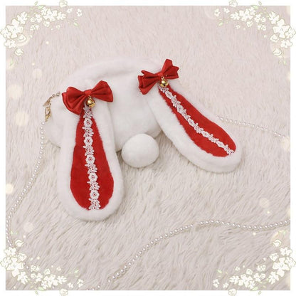 Furry Rice Cake Rabbit Sling Bag - Cute Animal Accessory 20640:285486