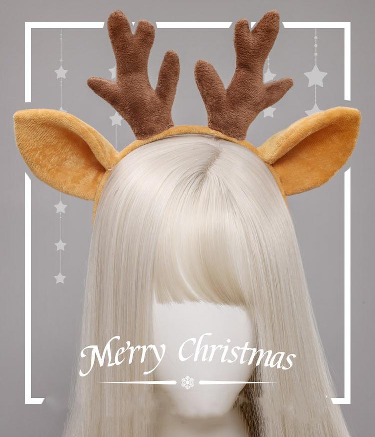 Deer Ears And Antlers Hairband Christmas Headwear Cosplay Accessory