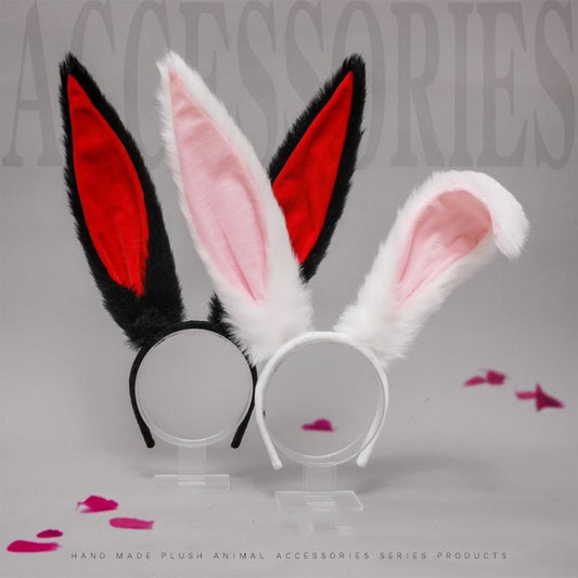 Adjustable Long Rabbit Ears Headband - Cute Bunny Kigurumi Accessory