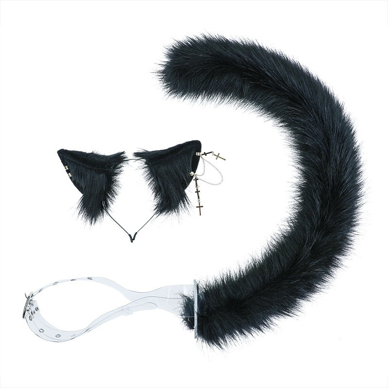 Lolita Style Lovely Plush Accessory Bast Cat Cosplay Ears Tail Suit