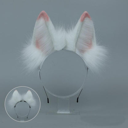 Furry Accessories Ears Hairband White Fox Kigurumi Accessories