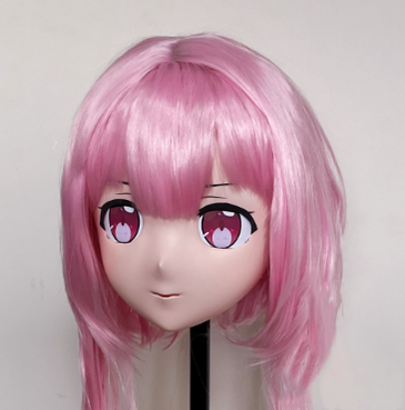 Pink Short Wig Kigurumi Mask