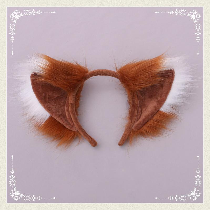 Cute Furry Fox Ear Headband - Japanese Kawaii Cosplay Accessory 20644:285556