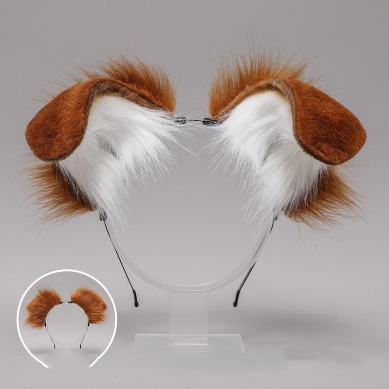 Hand-made Plush Animal Dog Ear Headdress Soft Accessories