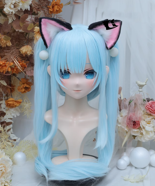 Female Blue Bunches Wig Animegao Kigurumi Mask (3) 19370:274584 (3) 19370:274584