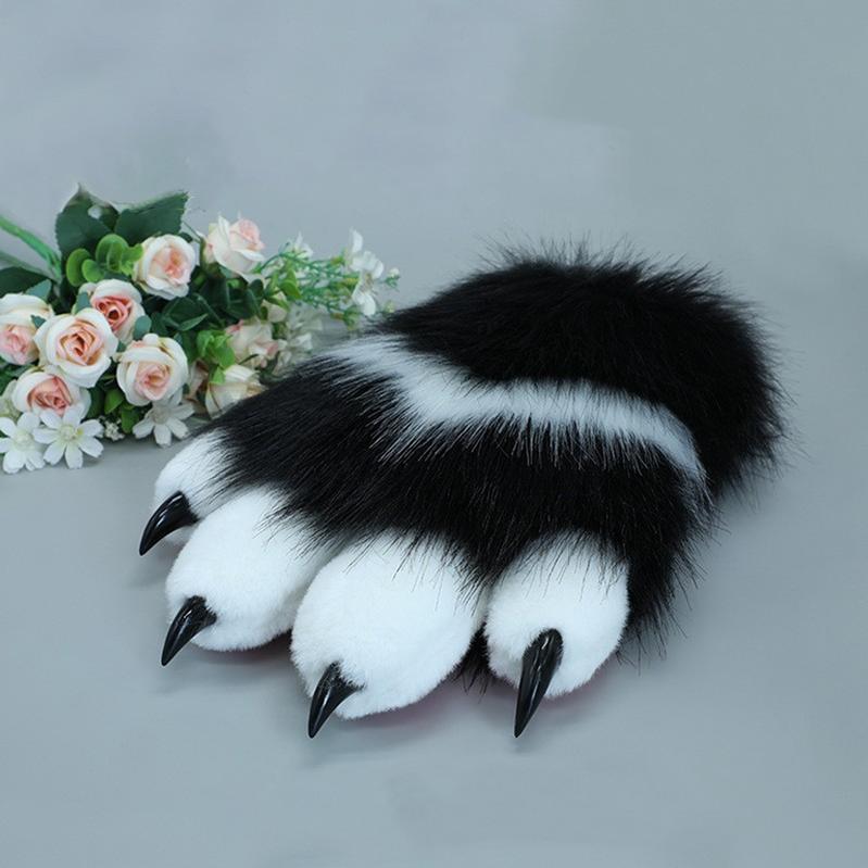 Furry Animal Craws Pink Paw Soft Realistic Performance Cosplay Props