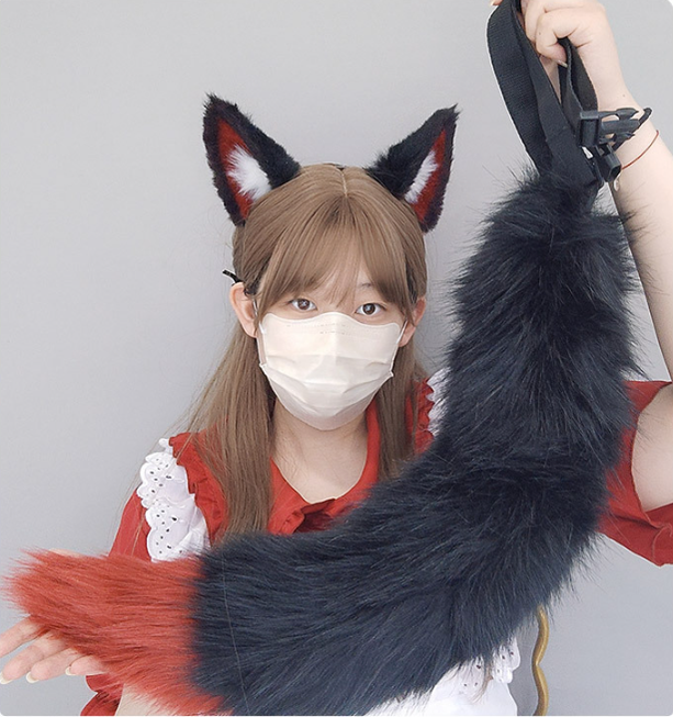 Arknights Texas Wolf Animal Ears Tail Cos Props