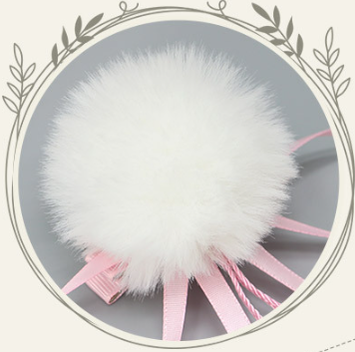 Hanfu and Lolita-inspired Hair Clips Fur Ball Hairpins