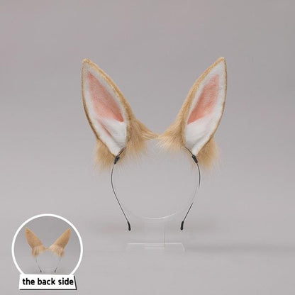 Handmade Furry Lolita Rabbit Ears Headband - Cute JK Style Accessory